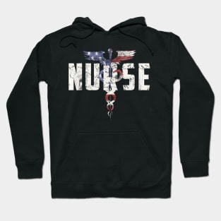 Nurse Nursing American Flag 4Th Of July Hoodie